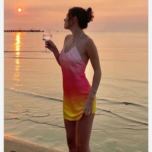 Princess Polly Pink and Yellow Mini Dress